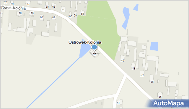 Ostrówek-Kolonia, Ostrówek-Kolonia, 57, mapa Ostrówek-Kolonia