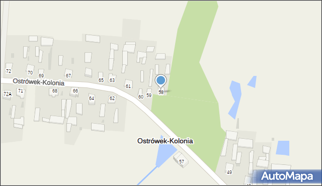 Ostrówek-Kolonia, Ostrówek-Kolonia, 58, mapa Ostrówek-Kolonia