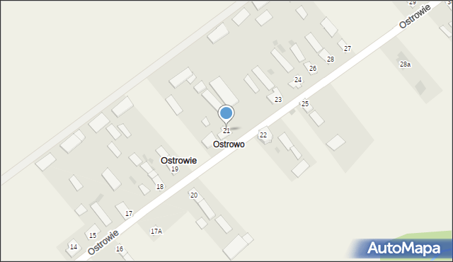 Ostrowie, Ostrowie, 21, mapa Ostrowie