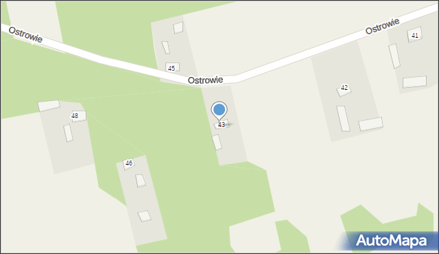 Ostrowie, Ostrowie, 44, mapa Ostrowie