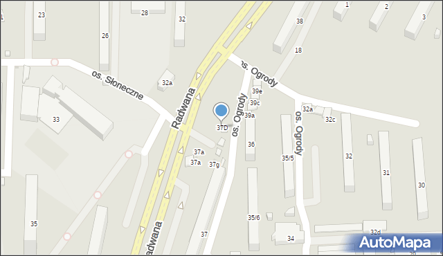 Ostrowiec Świętokrzyski, Osiedle Ogrody, 37D, mapa Ostrowiec Świętokrzyski