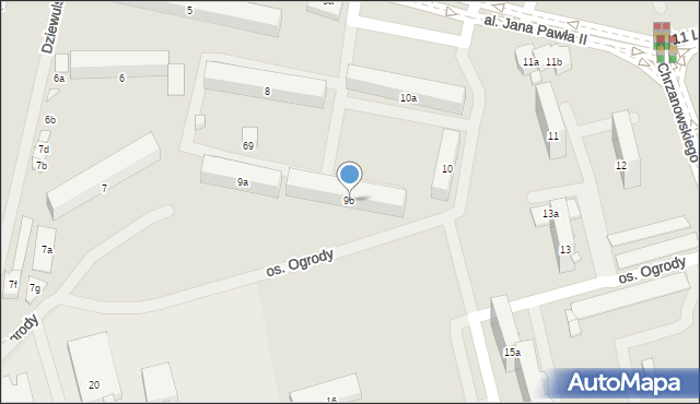 Ostrowiec Świętokrzyski, Osiedle Ogrody, 9b, mapa Ostrowiec Świętokrzyski