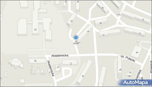 Ostrowiec Świętokrzyski, Osiedle Pułanki, 40/49, mapa Ostrowiec Świętokrzyski