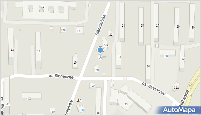 Ostrowiec Świętokrzyski, Osiedle Słoneczne, 21, mapa Ostrowiec Świętokrzyski