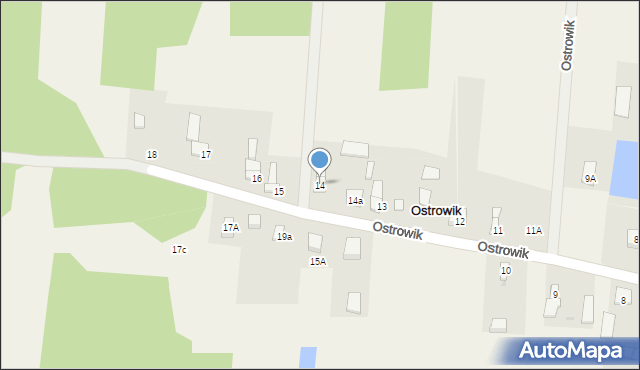 Ostrowik, Ostrowik, 14, mapa Ostrowik