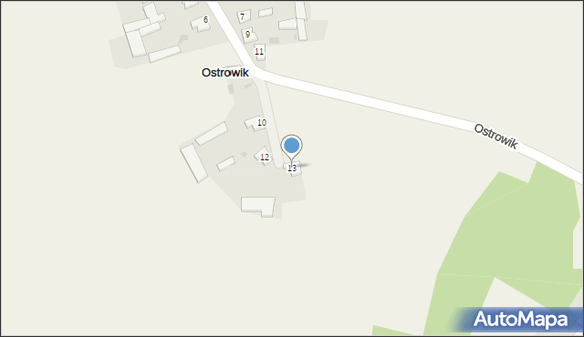 Ostrowik, Ostrowik, 13, mapa Ostrowik