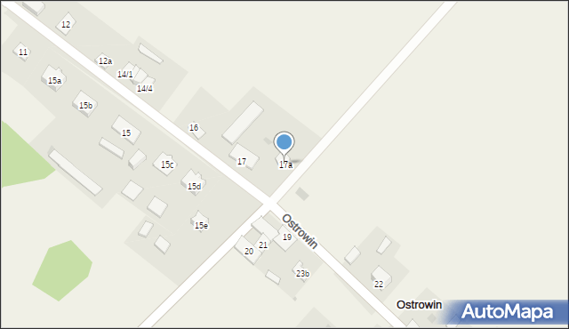 Ostrowin, Ostrowin, 17a, mapa Ostrowin