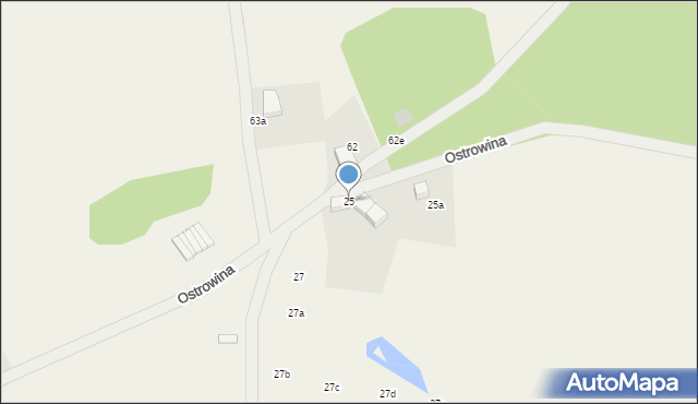 Ostrowina, Ostrowina, 25, mapa Ostrowina