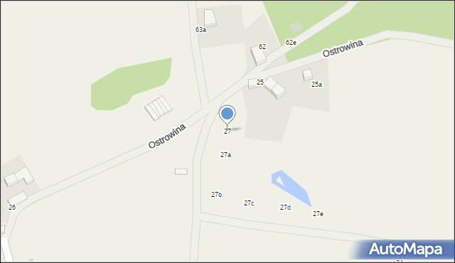 Ostrowina, Ostrowina, 27, mapa Ostrowina