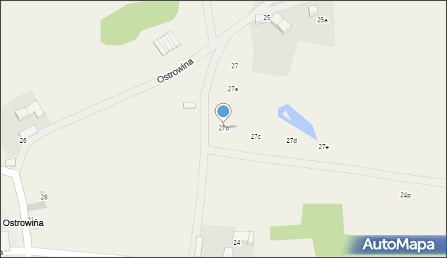 Ostrowina, Ostrowina, 27b, mapa Ostrowina