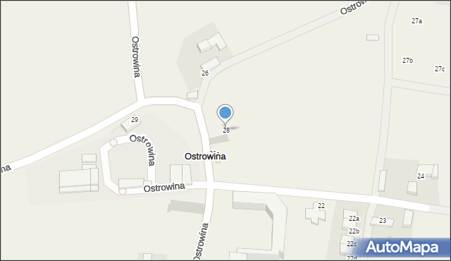 Ostrowina, Ostrowina, 28, mapa Ostrowina