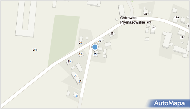 Ostrowite Prymasowskie, Ostrowite Prymasowskie, 25, mapa Ostrowite Prymasowskie
