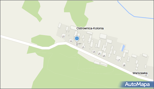 Ostrownica-Kolonia, Ostrownica-Kolonia, 12, mapa Ostrownica-Kolonia