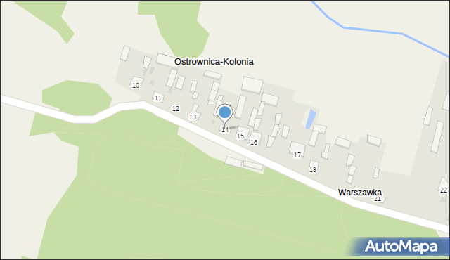 Ostrownica-Kolonia, Ostrownica-Kolonia, 14, mapa Ostrownica-Kolonia