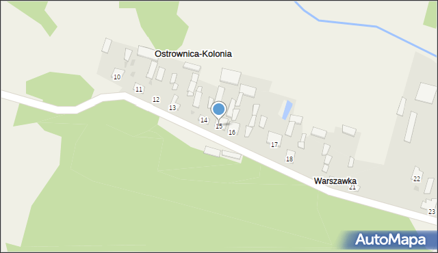 Ostrownica-Kolonia, Ostrownica-Kolonia, 15, mapa Ostrownica-Kolonia
