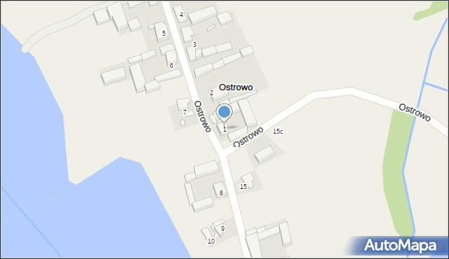 Ostrowo, Ostrowo, 1, mapa Ostrowo