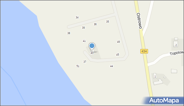 Ostrowo, Ostrowo, 43, mapa Ostrowo