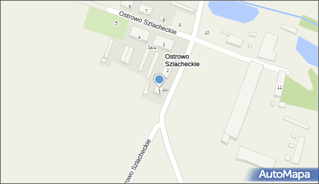 Ostrowo Szlacheckie, Ostrowo Szlacheckie, 1, mapa Ostrowo Szlacheckie