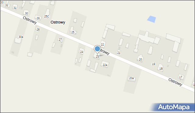 Ostrowy, Ostrowy, 23, mapa Ostrowy