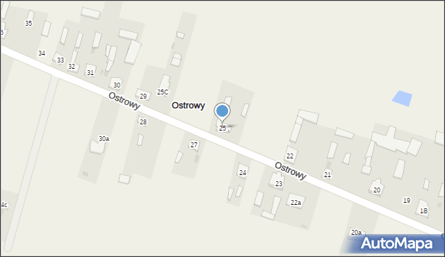 Ostrowy, Ostrowy, 25, mapa Ostrowy