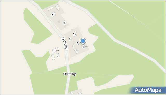 Ostrowy, Ostrowy, 9, mapa Ostrowy