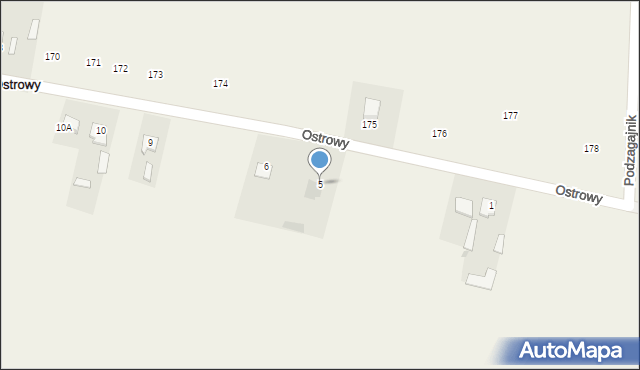 Ostrowy, Ostrowy, 5, mapa Ostrowy