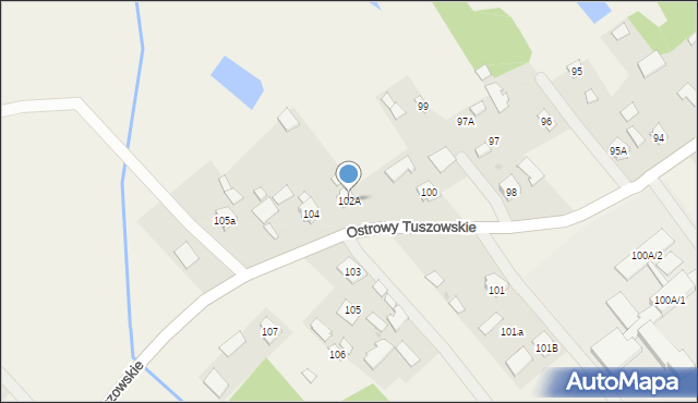 Ostrowy Tuszowskie, Ostrowy Tuszowskie, 102A, mapa Ostrowy Tuszowskie