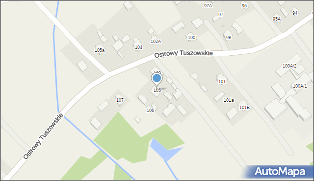 Ostrowy Tuszowskie, Ostrowy Tuszowskie, 105, mapa Ostrowy Tuszowskie