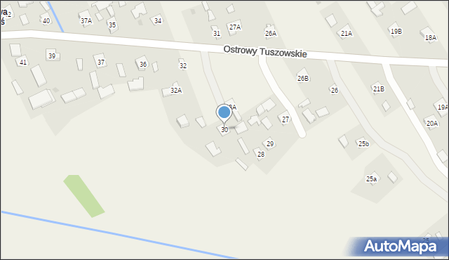 Ostrowy Tuszowskie, Ostrowy Tuszowskie, 30, mapa Ostrowy Tuszowskie