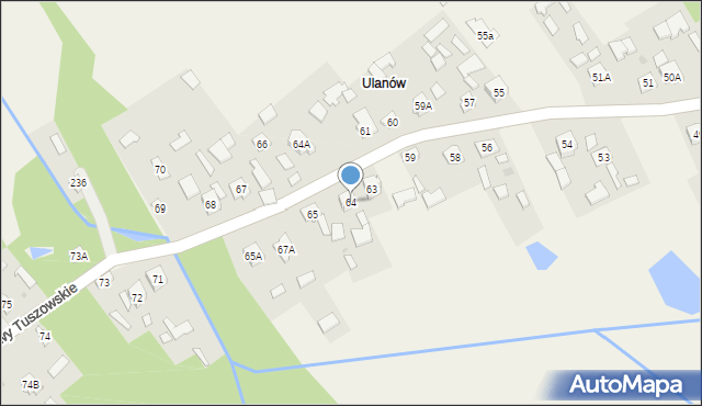 Ostrowy Tuszowskie, Ostrowy Tuszowskie, 64, mapa Ostrowy Tuszowskie