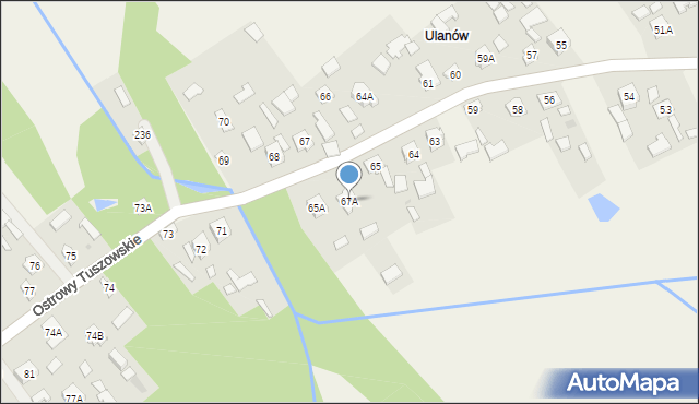 Ostrowy Tuszowskie, Ostrowy Tuszowskie, 67A, mapa Ostrowy Tuszowskie