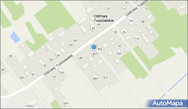 Ostrowy Tuszowskie, Ostrowy Tuszowskie, 87, mapa Ostrowy Tuszowskie