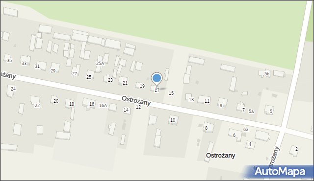 Ostrożany, Ostrożany, 17, mapa Ostrożany