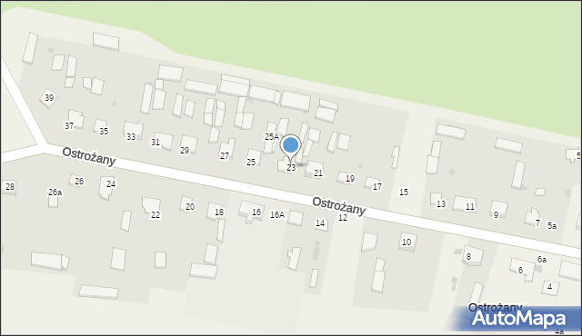 Ostrożany, Ostrożany, 23, mapa Ostrożany