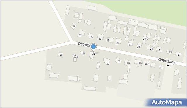 Ostrożany, Ostrożany, 24, mapa Ostrożany