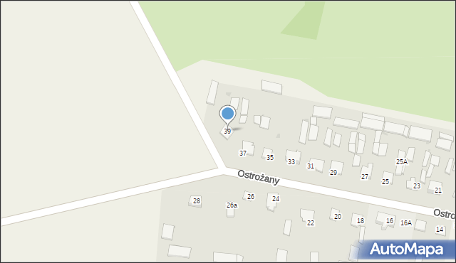 Ostrożany, Ostrożany, 39, mapa Ostrożany