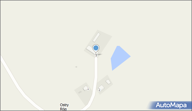 Ostry Róg, Ostry Róg, 3, mapa Ostry Róg