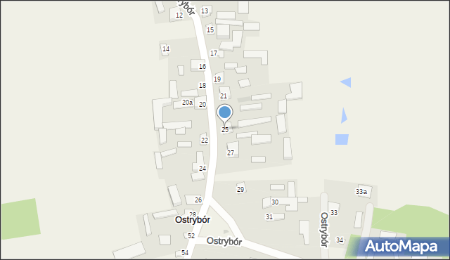 Ostrybór, Ostrybór, 25, mapa Ostrybór