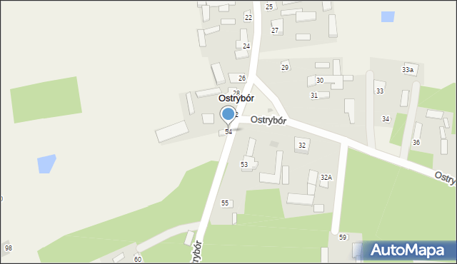 Ostrybór, Ostrybór, 54, mapa Ostrybór