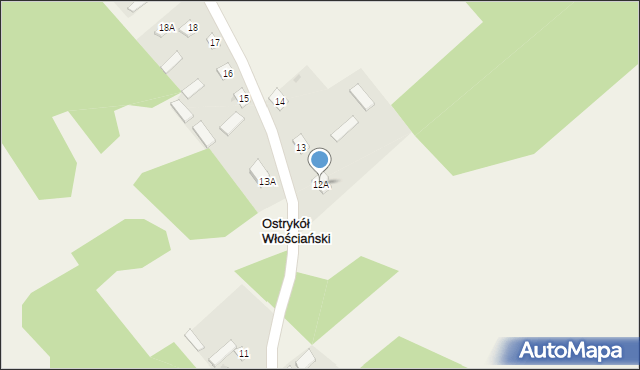 Ostrykół Włościański, Ostrykół Włościański, 12A, mapa Ostrykół Włościański