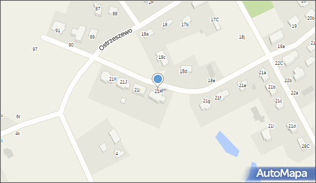 Ostrzeszewo, Ostrzeszewo, 21H, mapa Ostrzeszewo