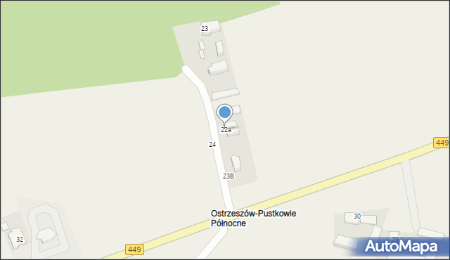 Ostrzeszów-Pustkowie, Ostrzeszów-Pustkowie, 22a, mapa Ostrzeszów-Pustkowie