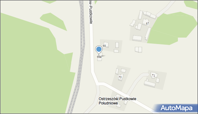 Ostrzeszów-Pustkowie, Ostrzeszów-Pustkowie, 69a, mapa Ostrzeszów-Pustkowie