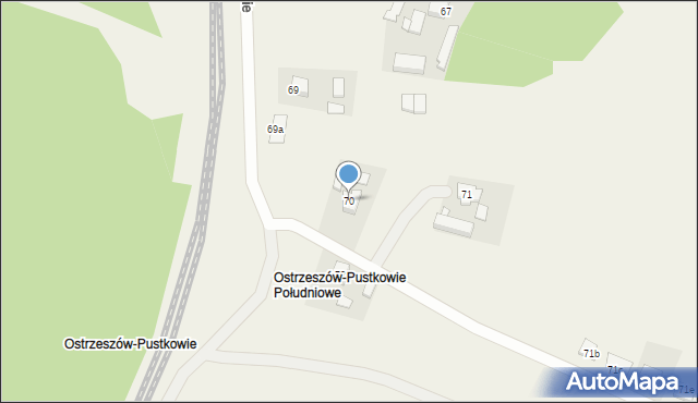 Ostrzeszów-Pustkowie, Ostrzeszów-Pustkowie, 70, mapa Ostrzeszów-Pustkowie