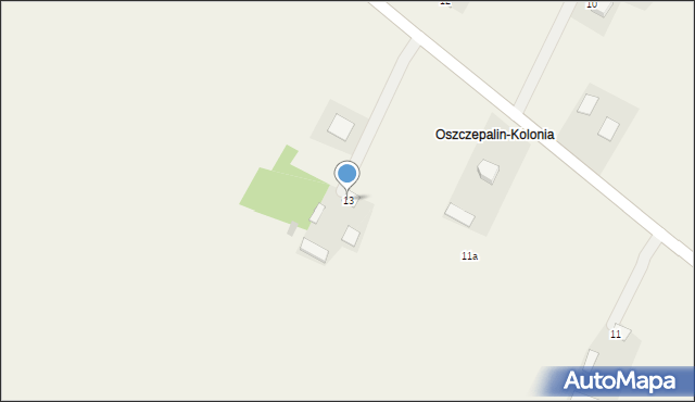 Oszczepalin Drugi, Oszczepalin Drugi, 13, mapa Oszczepalin Drugi