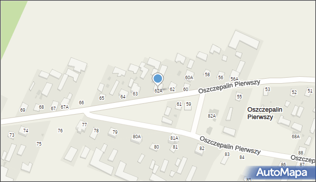 Oszczepalin Pierwszy, Oszczepalin Pierwszy, 62A, mapa Oszczepalin Pierwszy