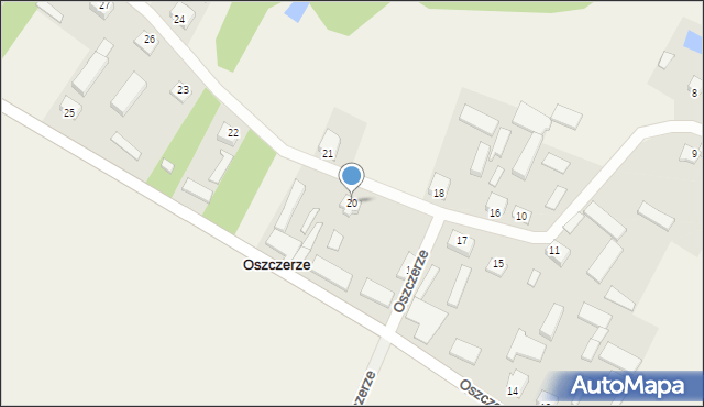 Oszczerze, Oszczerze, 20, mapa Oszczerze