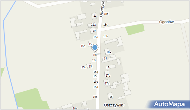 Oszczywilk, Oszczywilk, 15k, mapa Oszczywilk