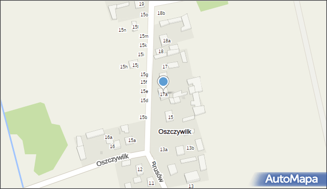 Oszczywilk, Oszczywilk, 17a, mapa Oszczywilk