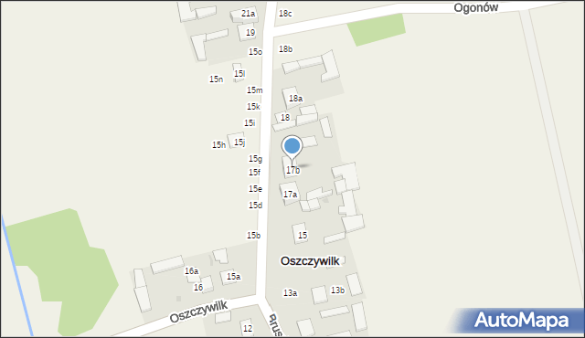 Oszczywilk, Oszczywilk, 17b, mapa Oszczywilk